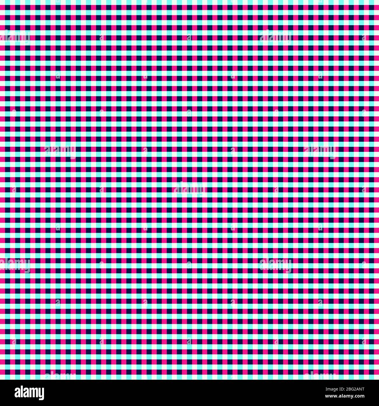 Blue And Pink Tablecloth Gingham seamless vector Pattern. Blue and pink plaid background pattern Stock Vector