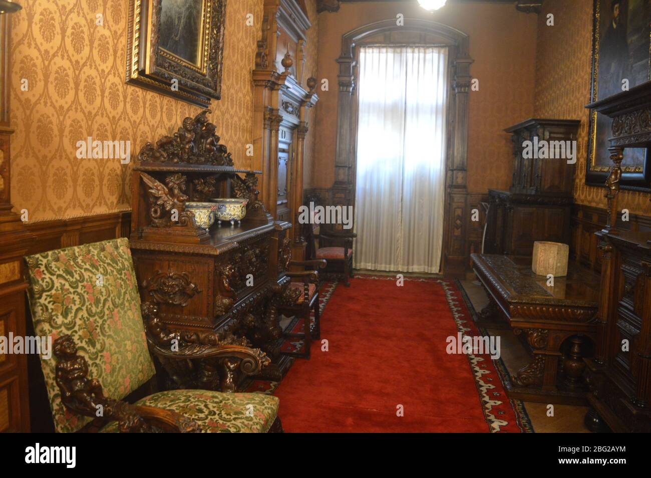 Interior of Peles Castle, Sinaia Stock Photo