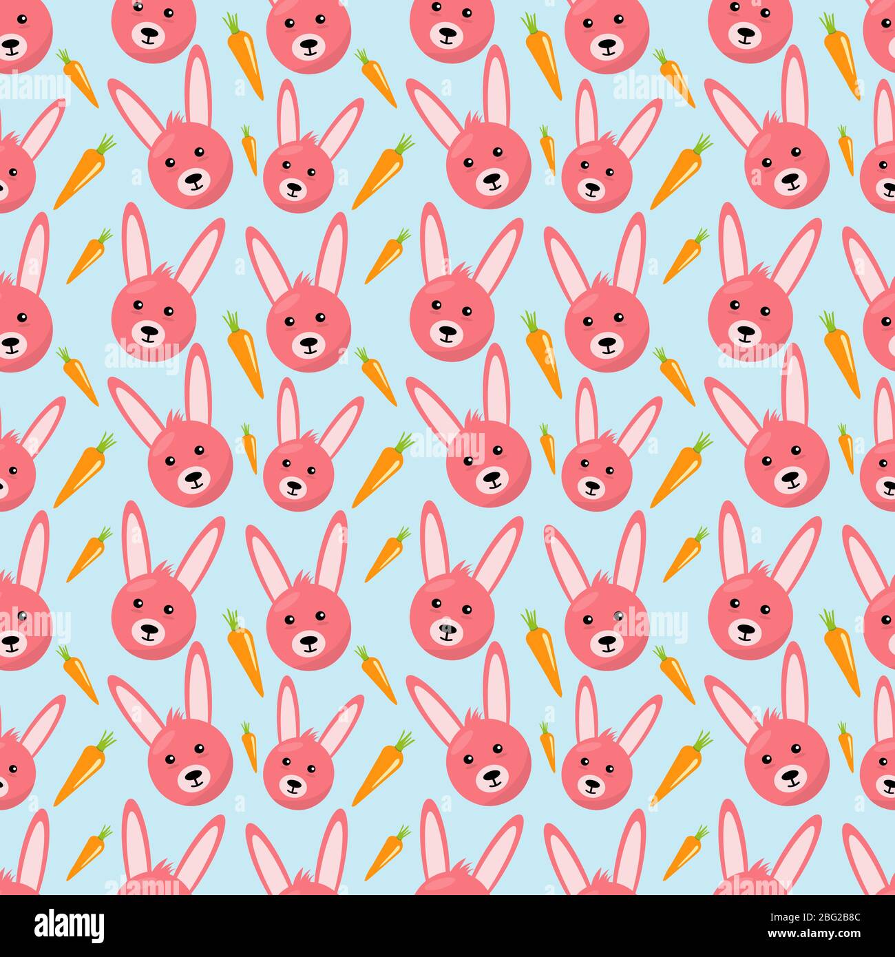 rabbit and carrot seamless pattern vector illustration background Stock Vector