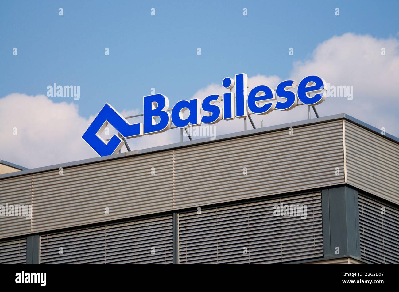 Manno, Ticino, Switzerland - 21st March 2020 : Basilese Insurance (Basler  Versicherungen) Logo hanging on top of a building in Manno. Bâloise Holding  Stock Photo - Alamy
