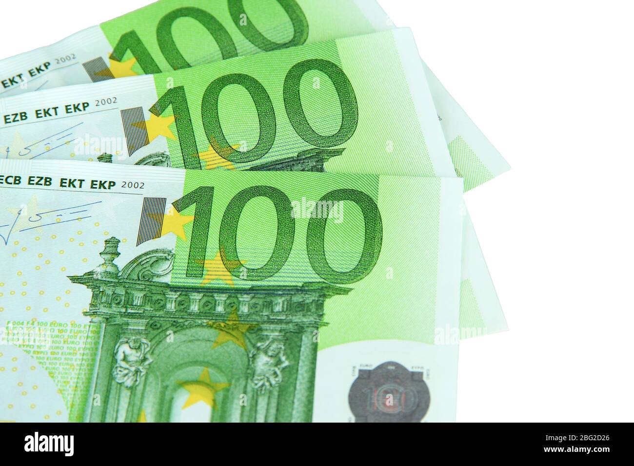 Euro banknotes isolated on a white Stock Photo - Alamy