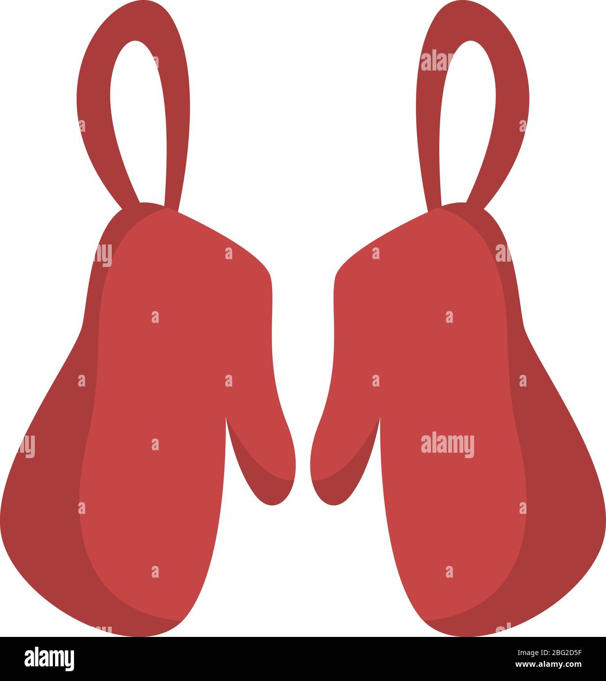 Red kitchen mittens, illustration, vector on white background Stock Vector