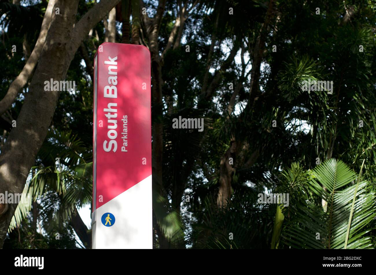 Brisbane, Queensland, Australia - 4th March 2020 : Close up of the South Bank parklands sign located in Brisbane, Australia Stock Photo