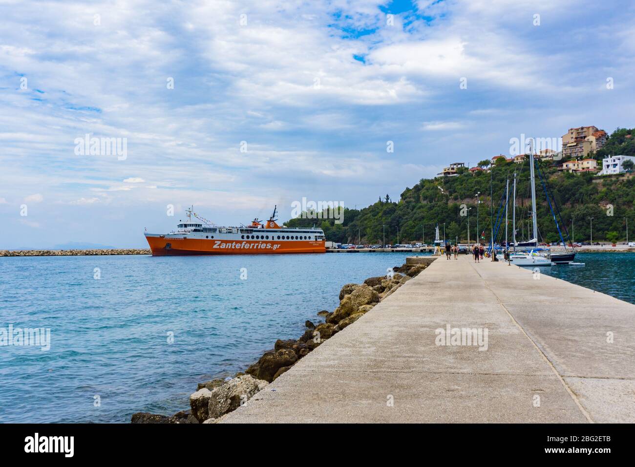 Andreas Kalvos ferry ship of the Zante Ferries company at the port of Poros in Kefalonia, Greece