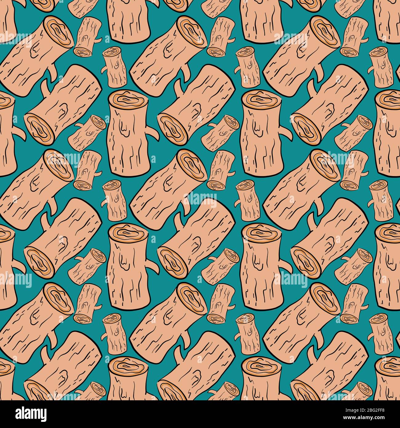Wood log pattern, illustration, vector on white background Stock Vector
