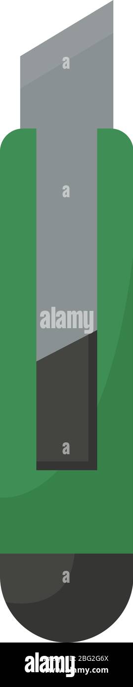Green scalpel, illustration, vector on white background Stock Vector