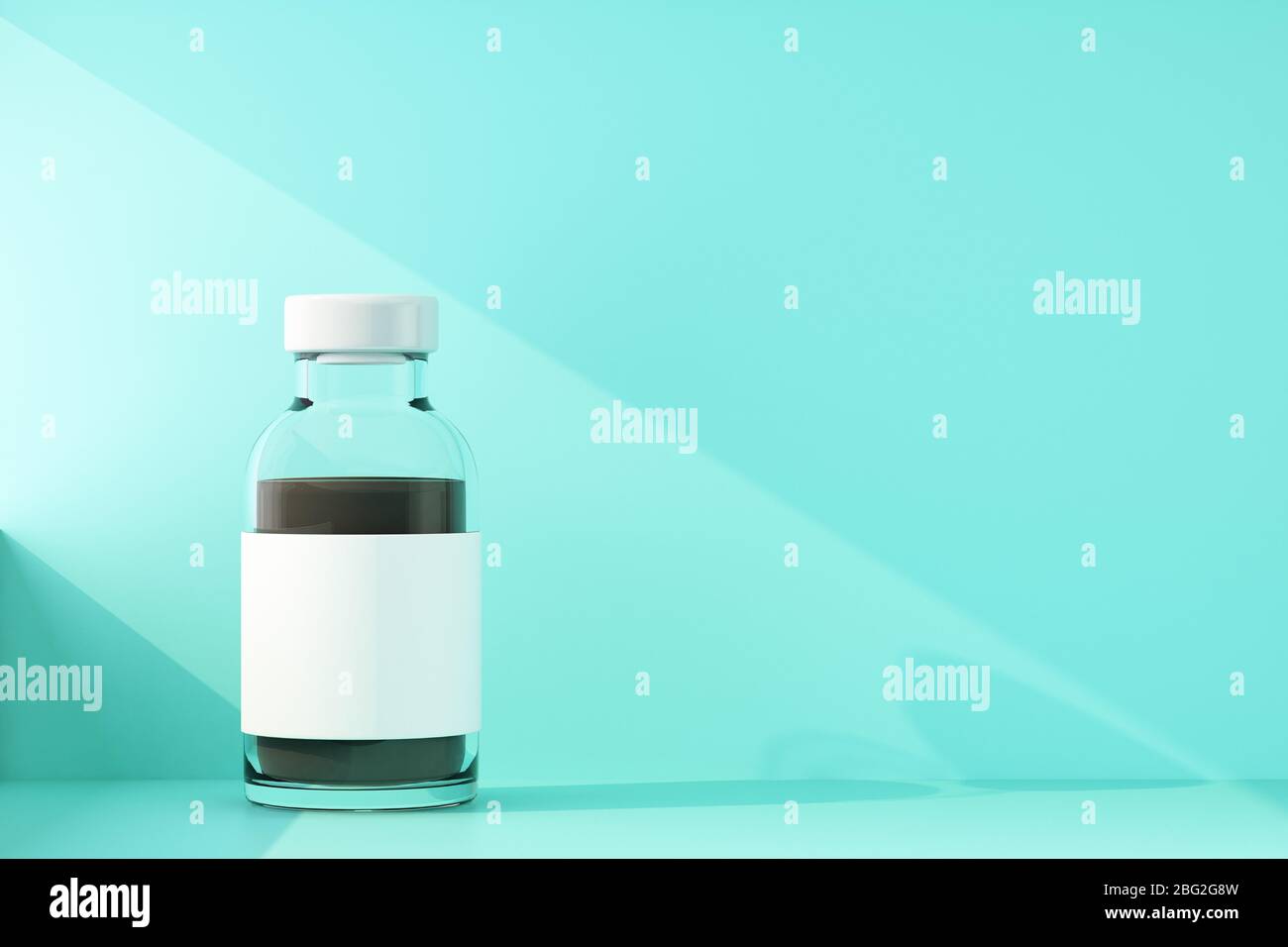 medical injection bottle lit with light. 3d rendering Stock Photo - Alamy