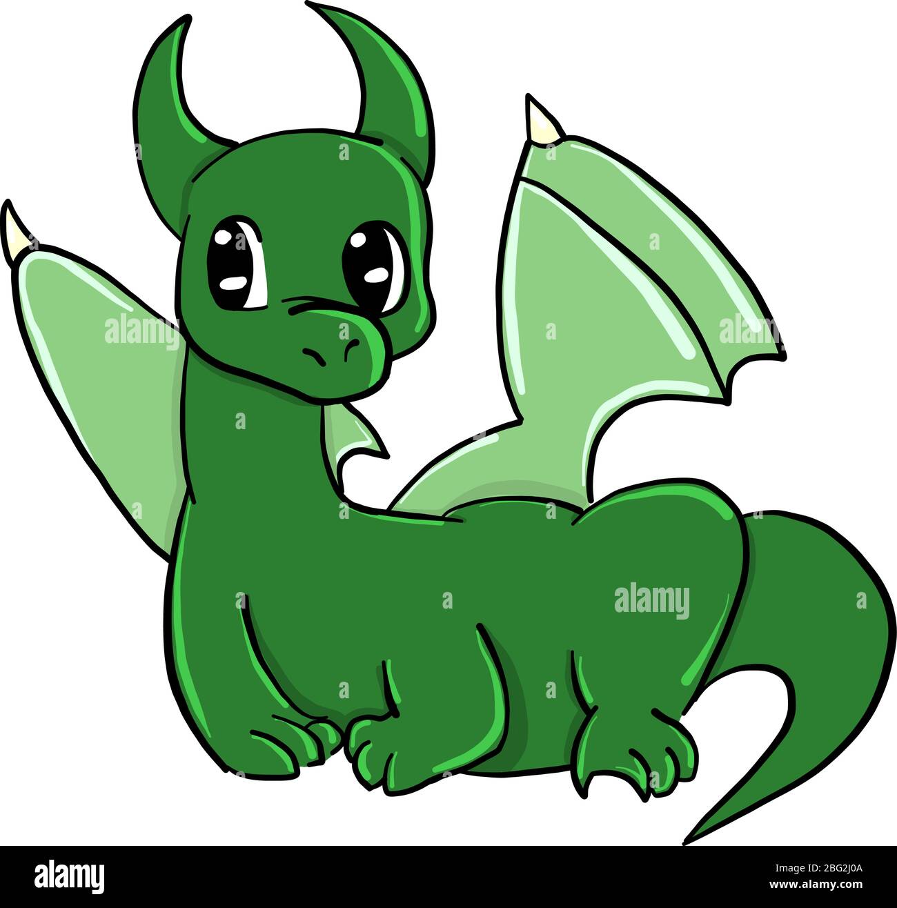 Green dragon, illustration, vector on white background Stock Vector Image &  Art - Alamy