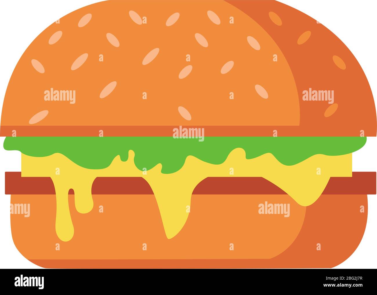 Cheeseburger, illustration, vector on white background Stock Vector ...