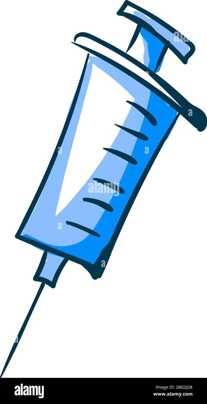 Syringe drawing, illustration, vector on white background Stock Vector