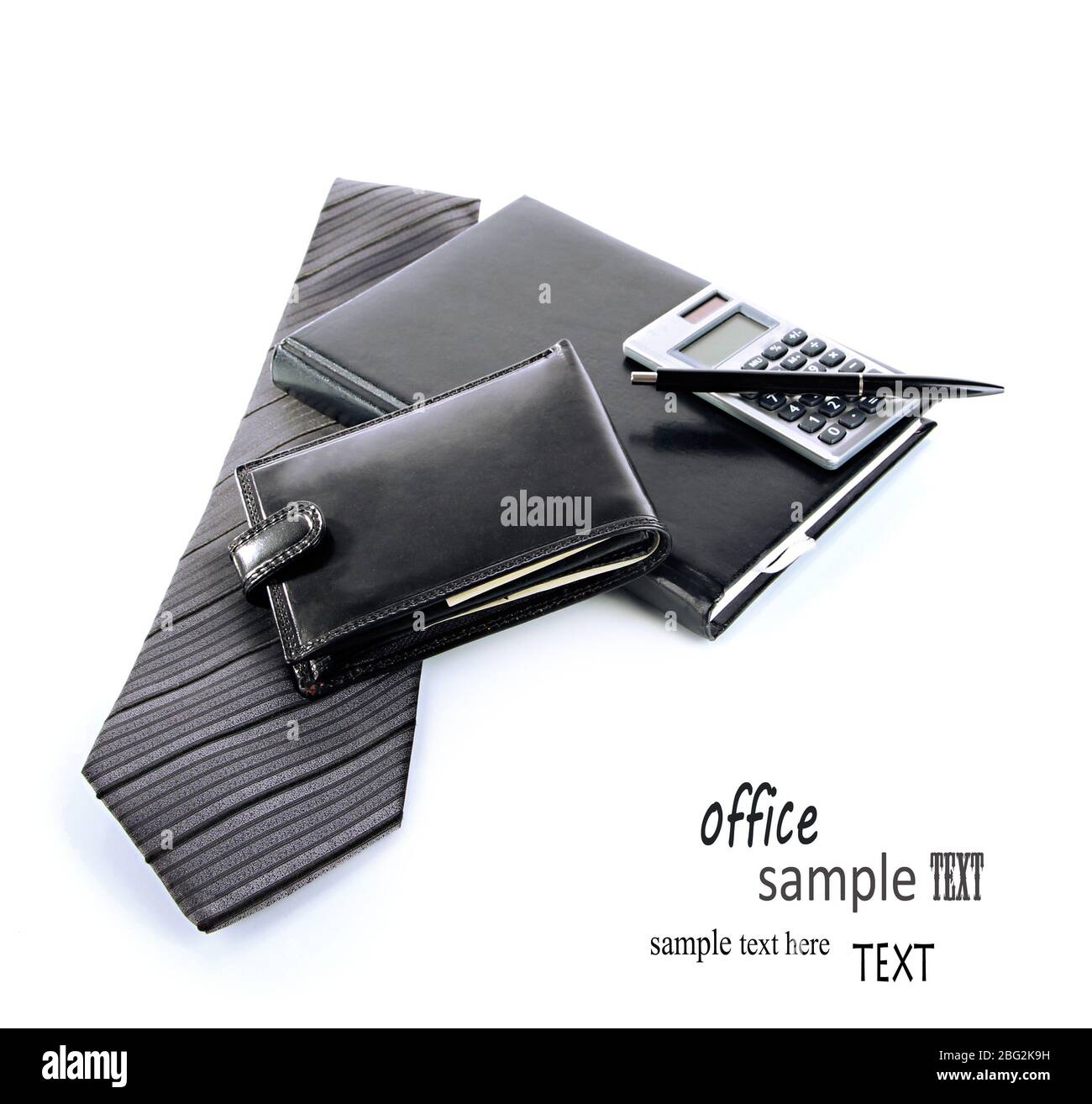 Set of business accessories isolated on white Stock Photo Alamy