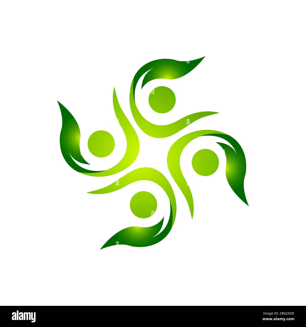 Circle Rounded Connected Unity Green People Community Logo Design Vector Illustrations Stock Vector Image Art Alamy