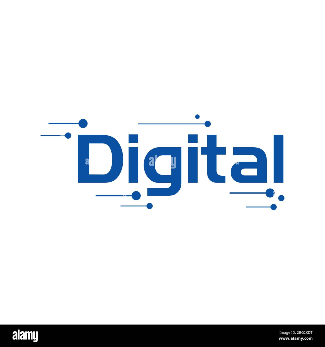 digital sign and technology combined with digital word design vector