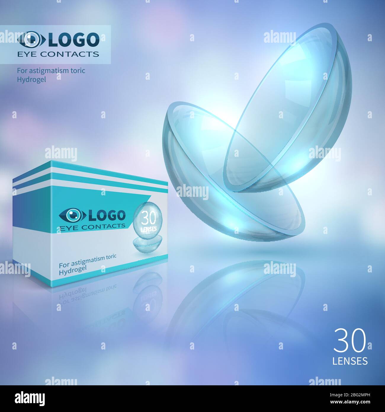 Contact eye lens vector 3d concept for optical shop. Illustration of ...