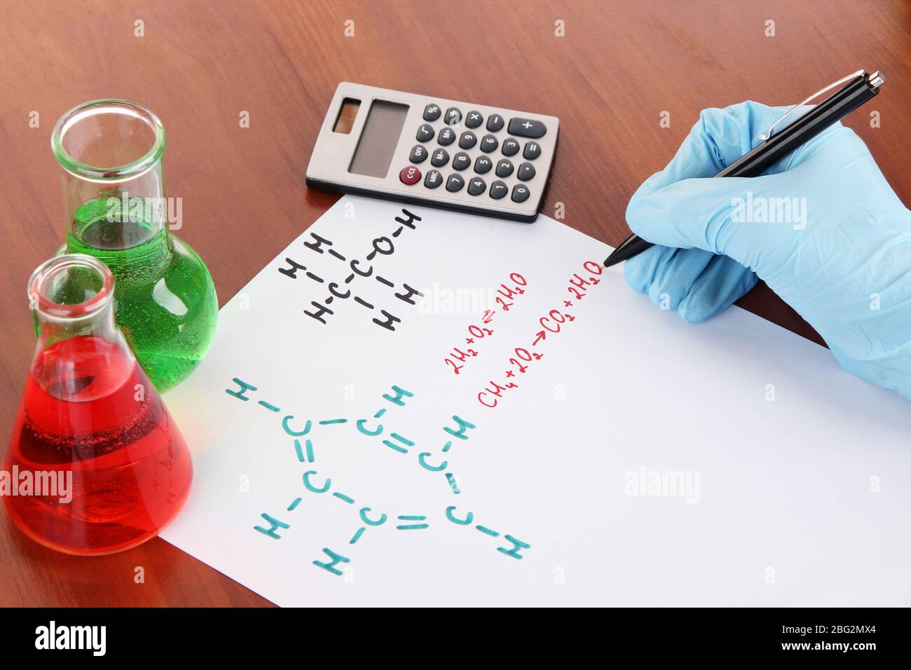 Hand scientist writing formulas Stock Photo - Alamy