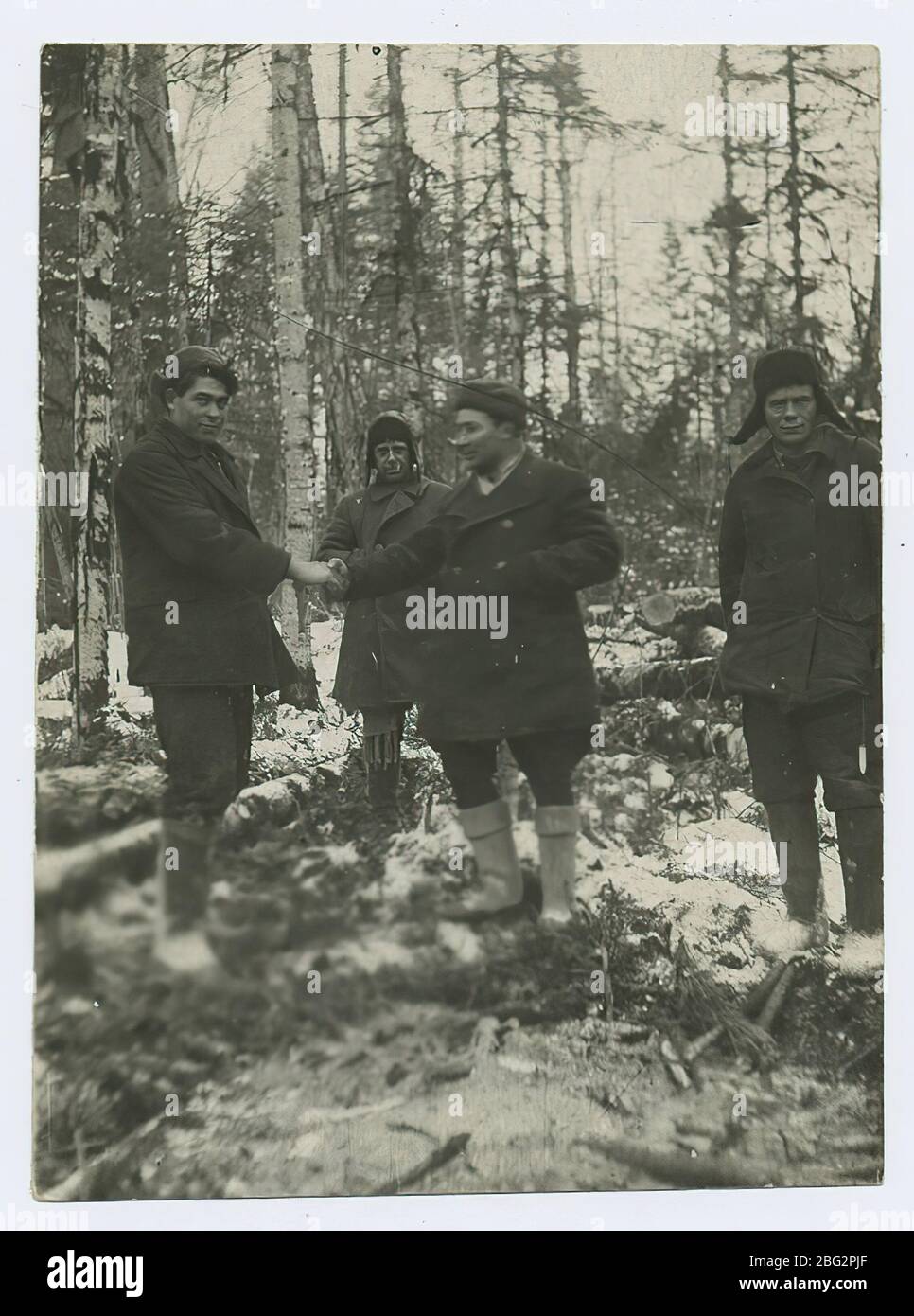 Prisoners of Soviet gulag. USSR. Circa 1936-1937 Stock Photo