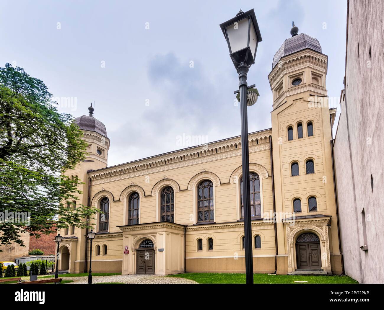 New Synagogue, Moorish Revival style, Wroclaw University Jewish History and Culture Research Center in Ostrow Wielkopolski, Wielkopolska region Poland Stock Photo