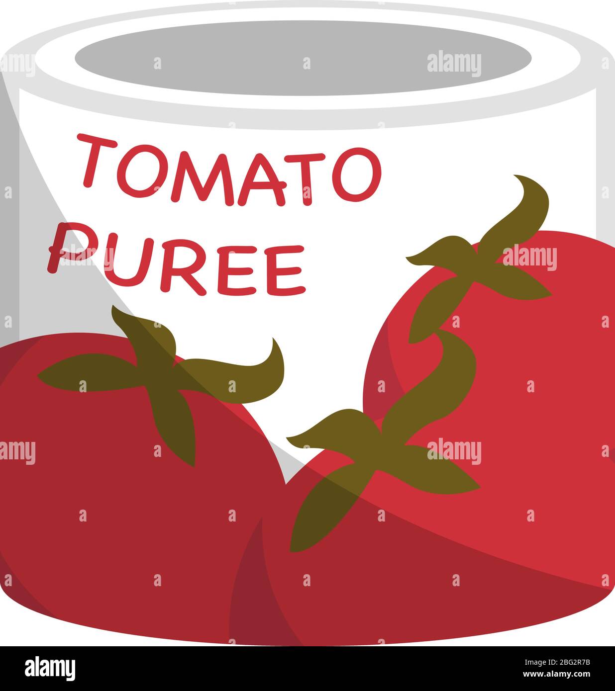 Taomato in can, illustration, vector on white background Stock Vector