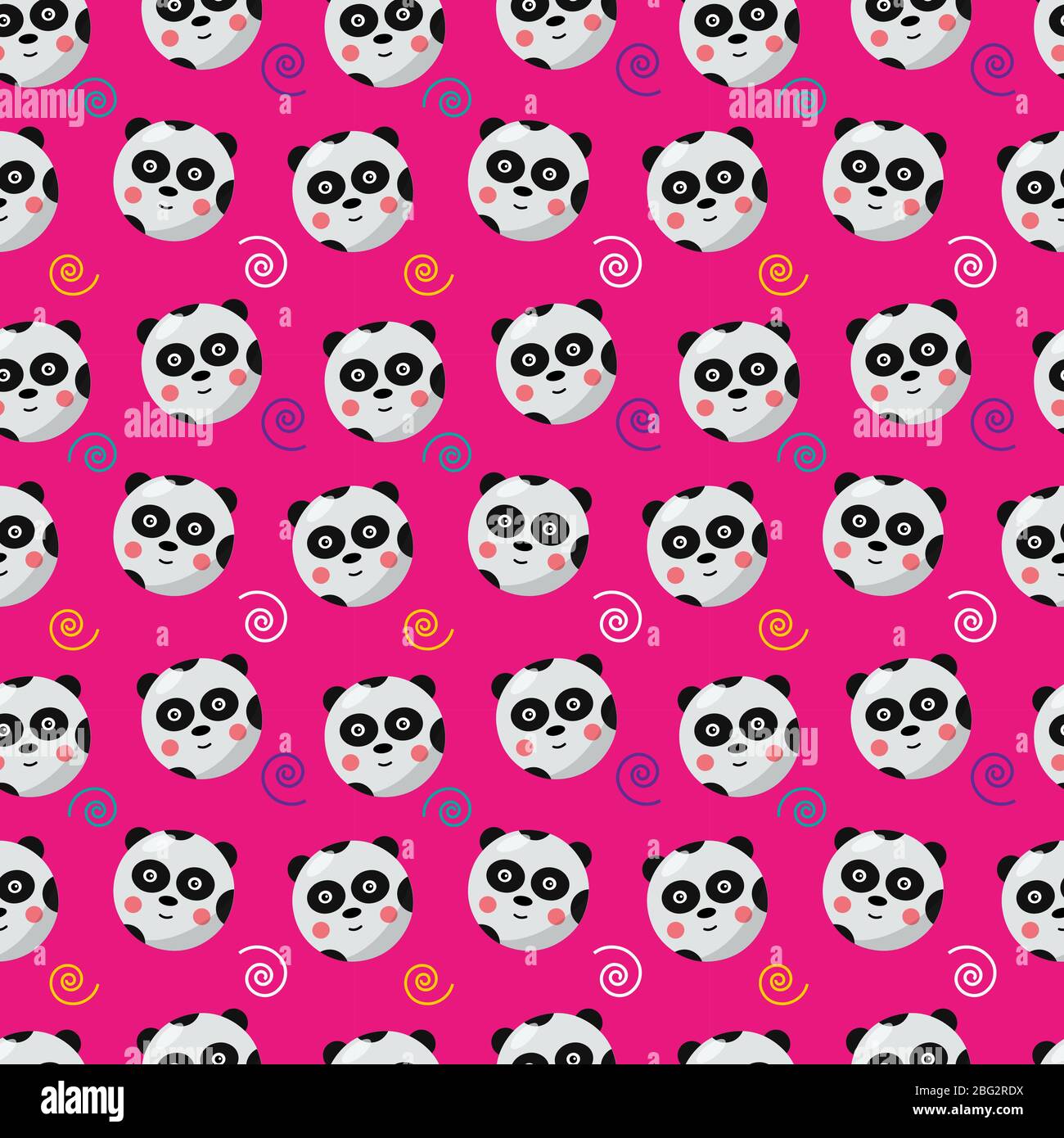 panda  seamless pattern animal vector illustration background Stock Vector