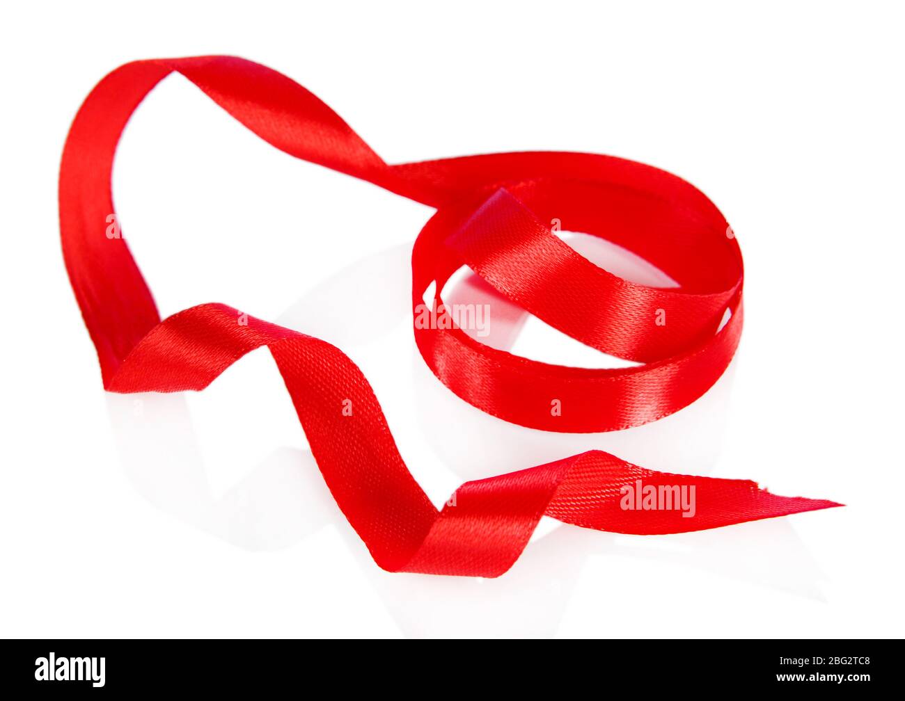 Red ribbon isolated on white Stock Photo - Alamy