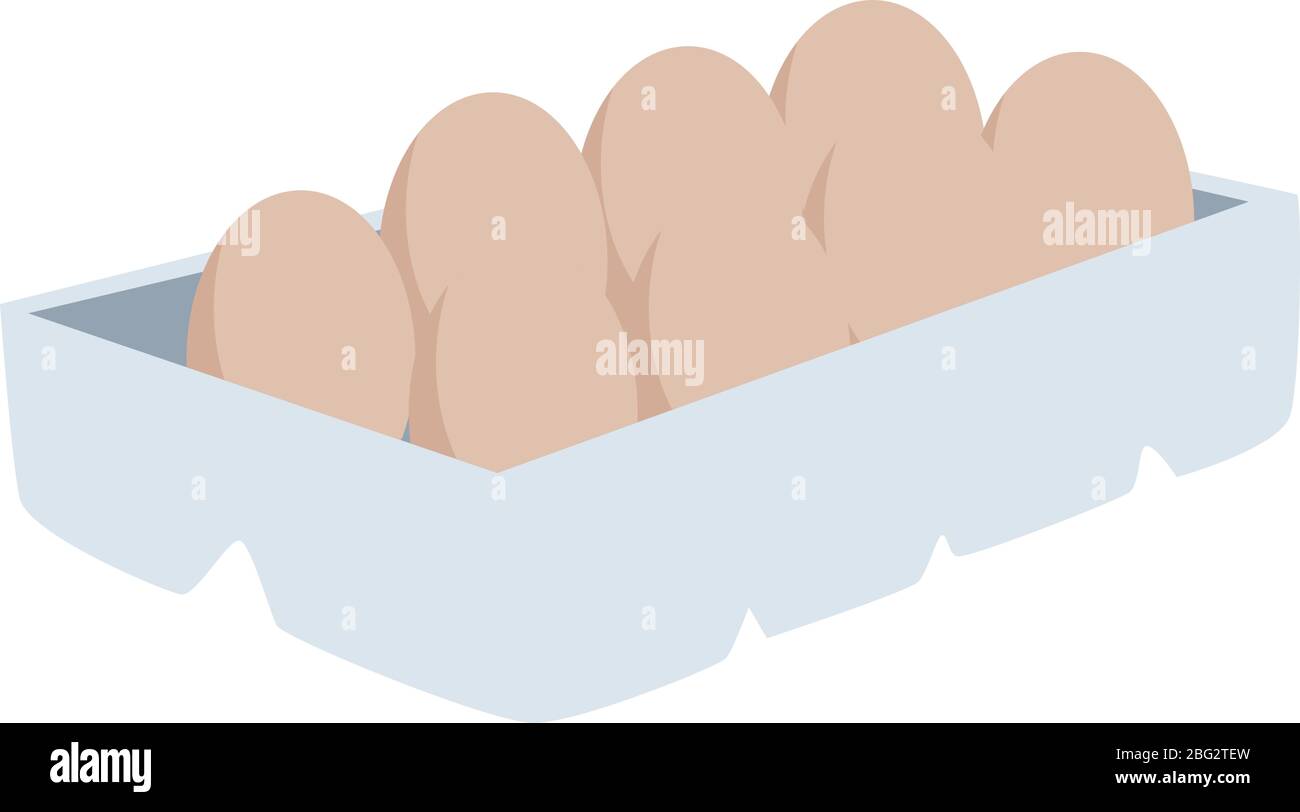 Eggs in box, illustration, vector on white background Stock Vector