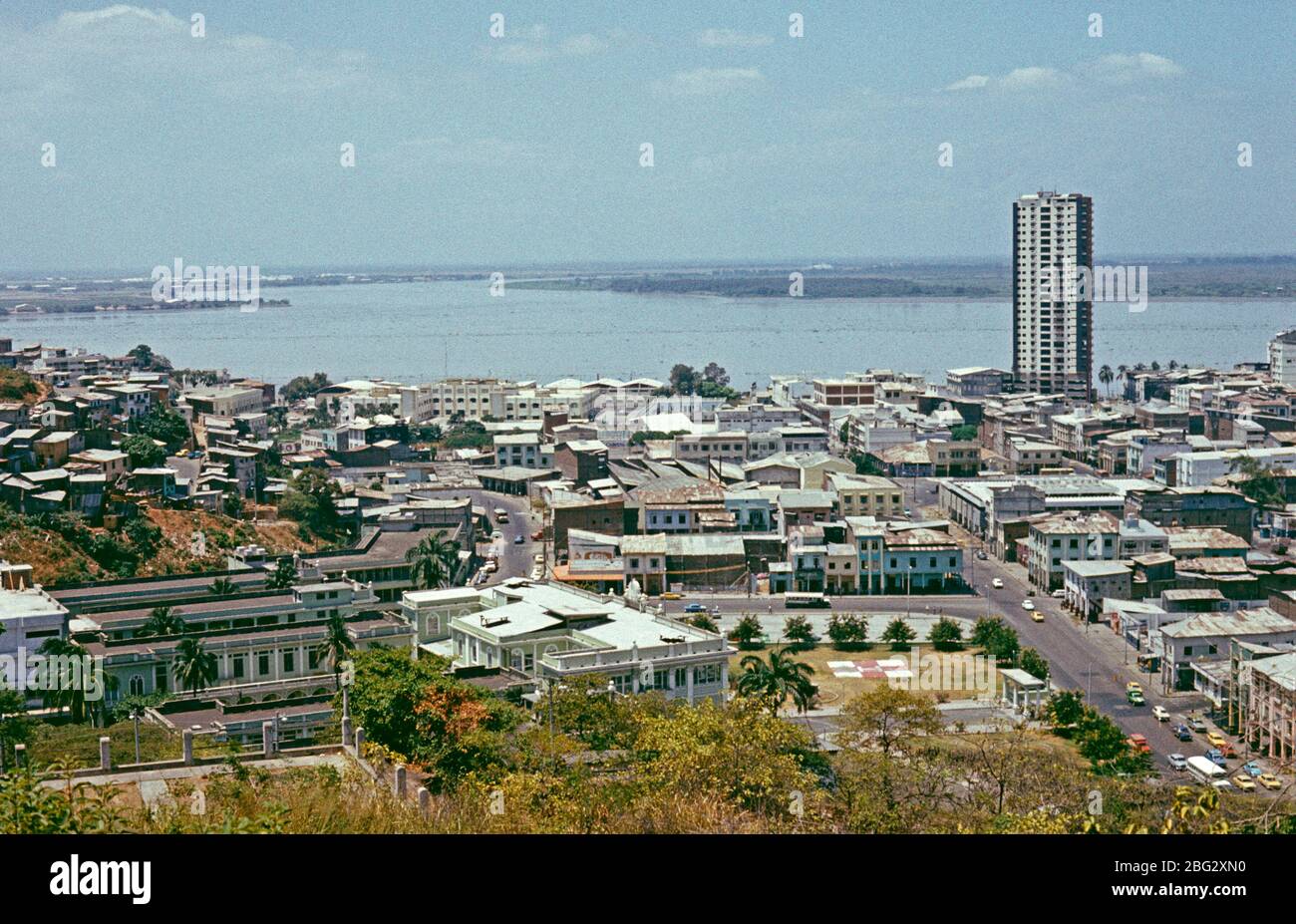panoramic view of the city, April 1982, Guayaquil, Ecuador,South