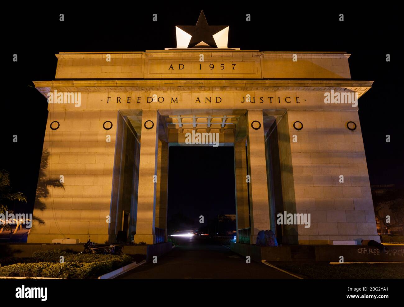 The Independence Arch / Black Star Gate at Independence Square in Accra, Ghana. Stock Photo