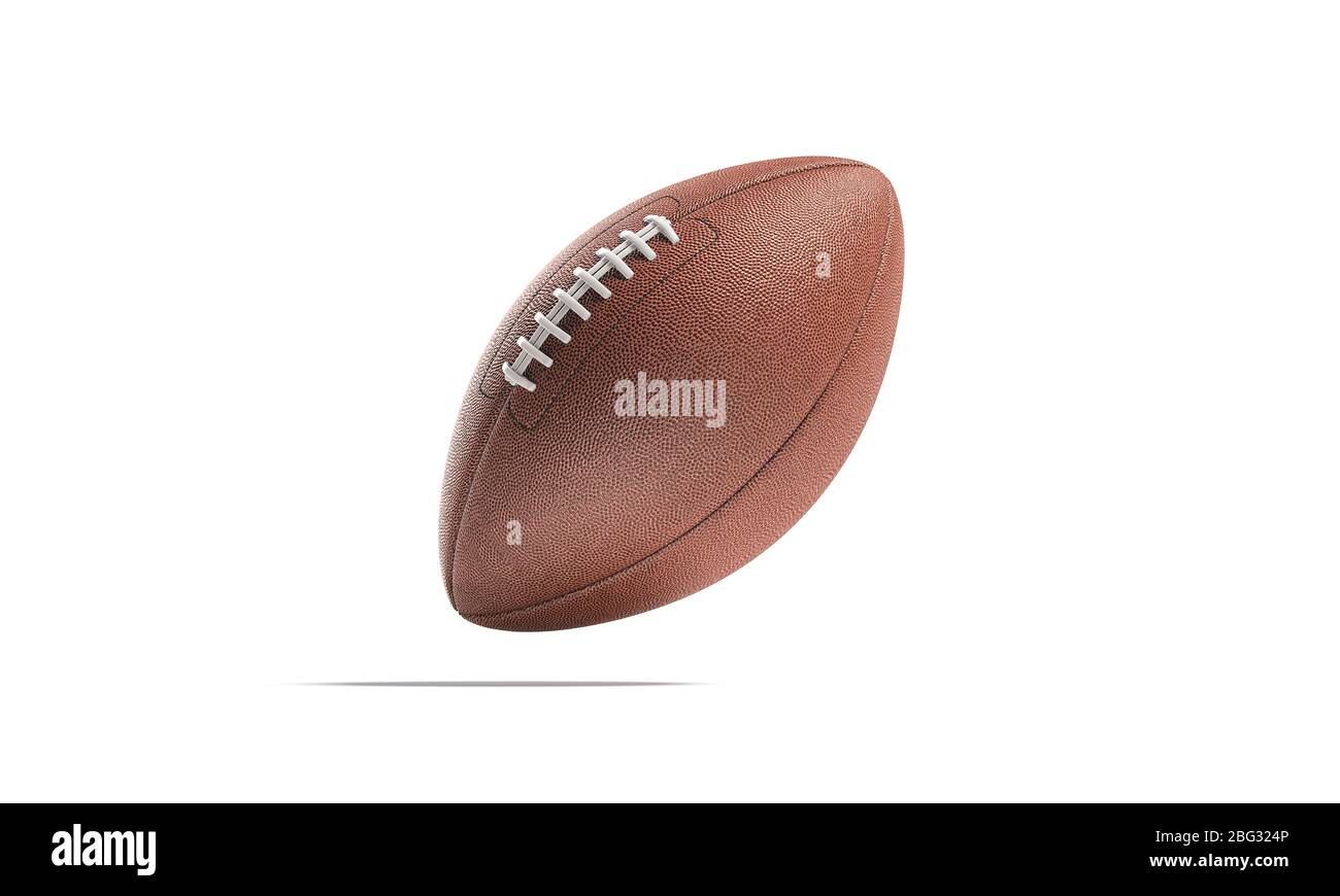 Blank brown american soccer ball mock up, no gravity Stock Photo