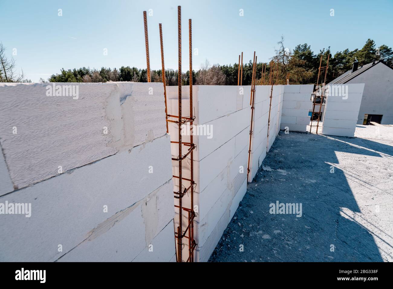 Construction site of a new single-family house Stock Photo