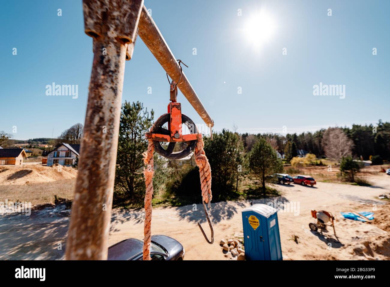 Construction site of a new single-family house Stock Photo