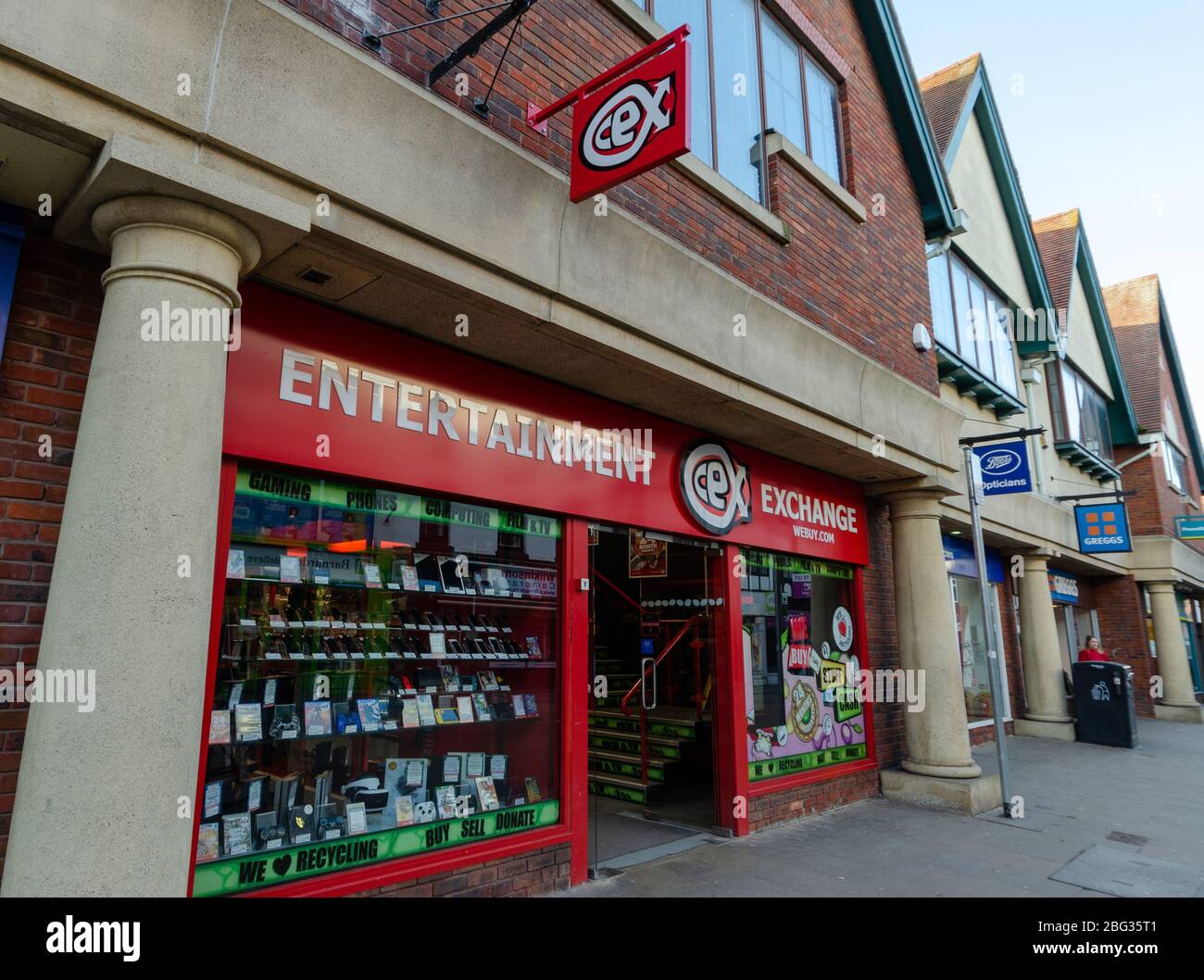 Chester, UK: Mar 1, 2020: CEX operate a shop on Frodsham Street. They are a national chain who buy and sell electronic entertainment devices and acces Stock Photo