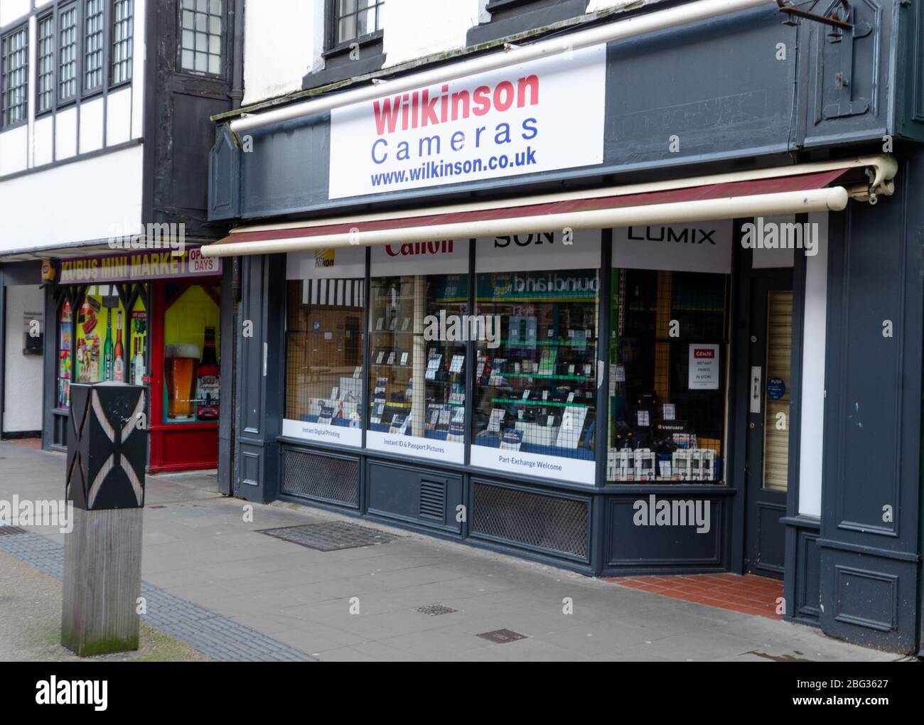 Chester, UK: Mar 1, 2020: The Frodsham Street camera shop is operated by Wilkinson Cameras who have a chain of branches in north west England. Stock Photo