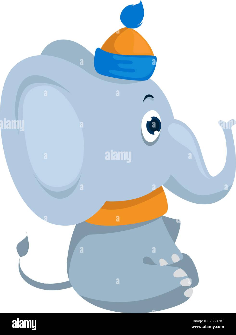 Little elephant, illustration, vector on white background Stock Vector ...