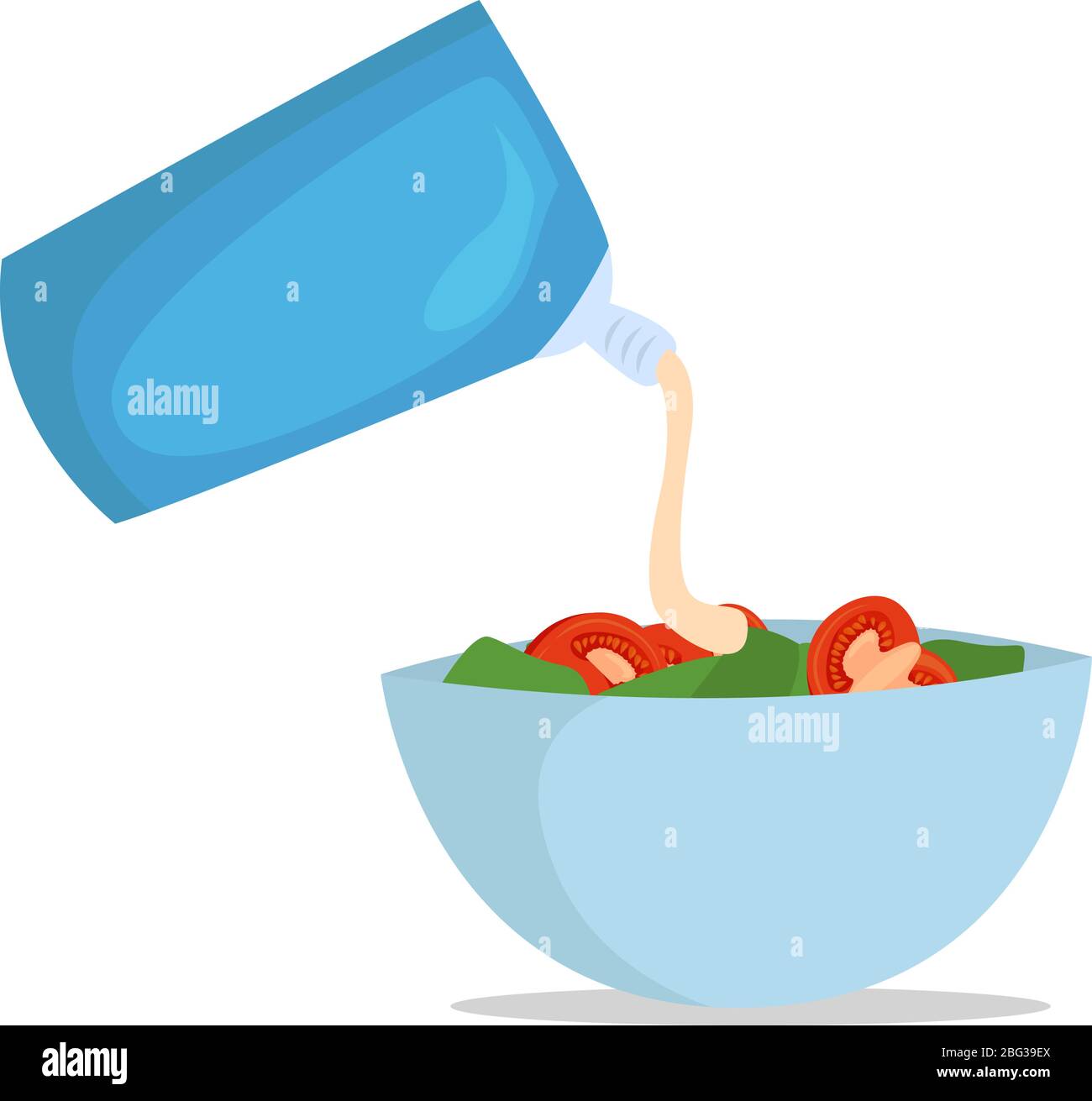 Salad dressing, illustration, vector on white background Stock Vector