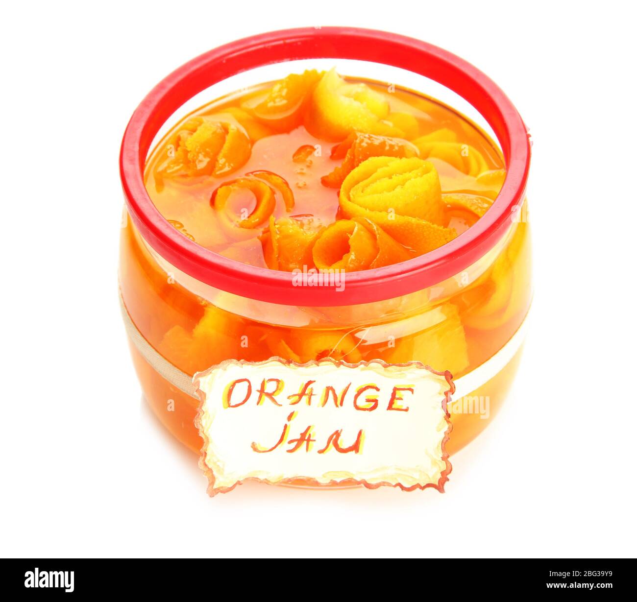 Orange jam with zest, isolated on white Stock Photo Alamy