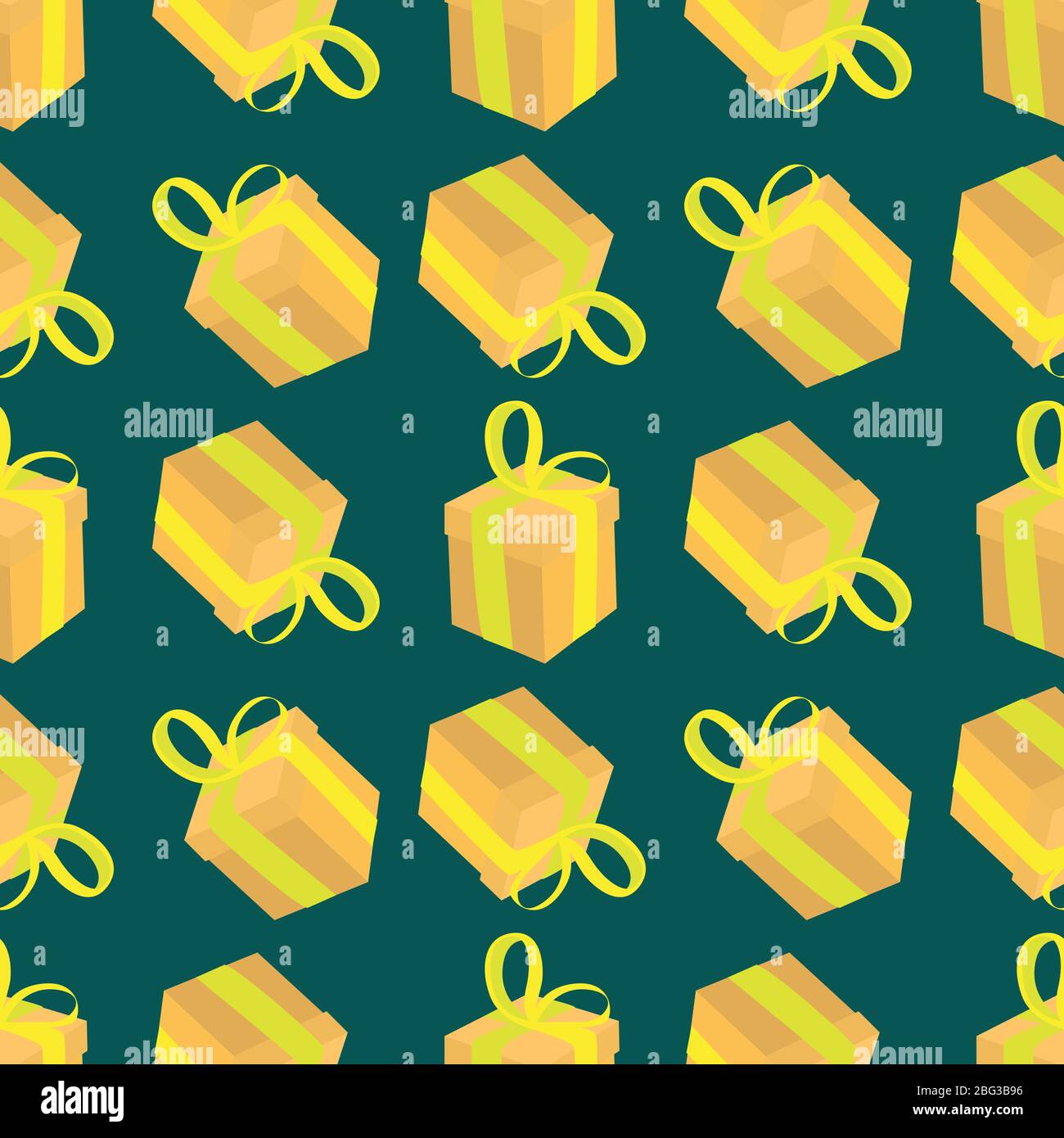 Yellow presents, illustration, vector on white background Stock Vector