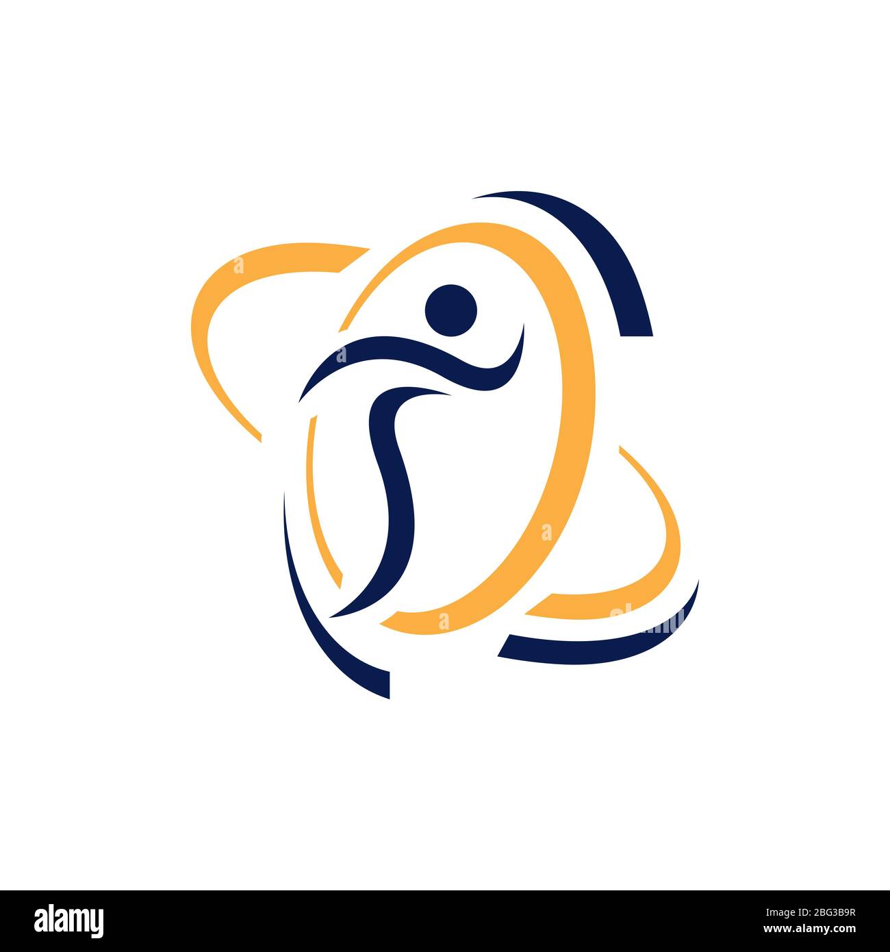 healthy sporty jumping people for fitness logo design vector template ...