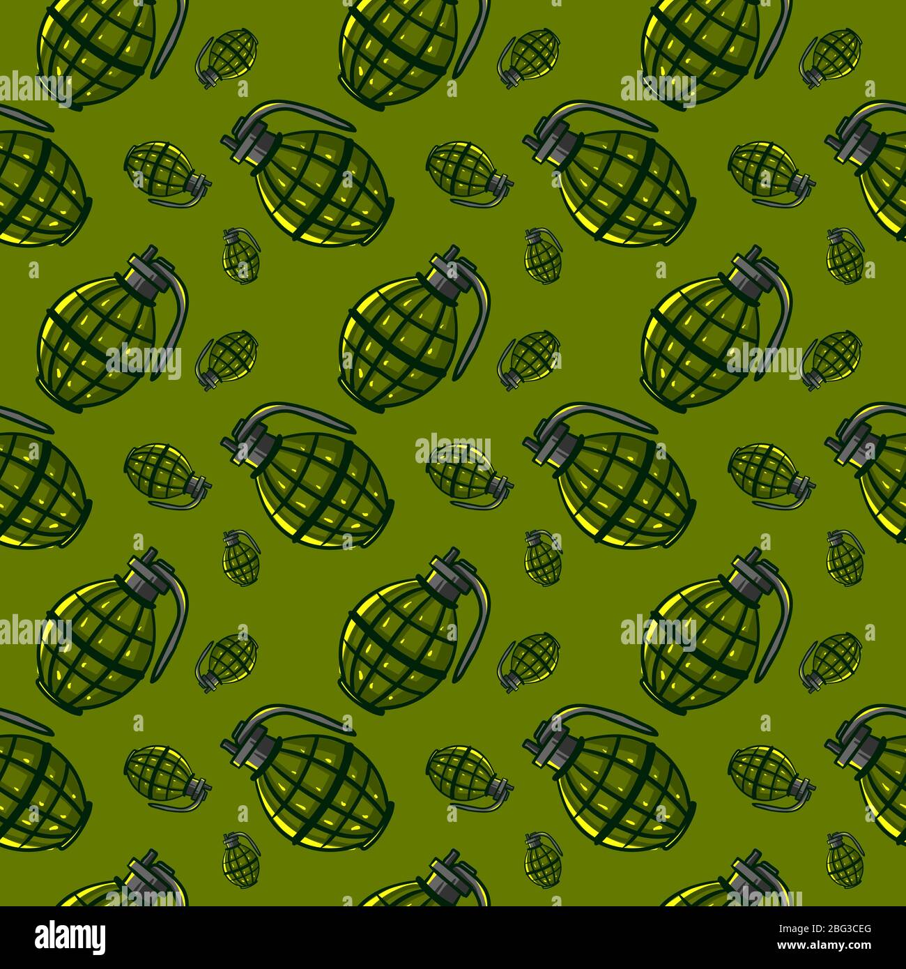 Grenade pattern, illustration, vector on white background Stock Vector