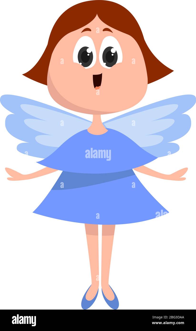 Guardian angel, illustration, vector on white background Stock Vector
