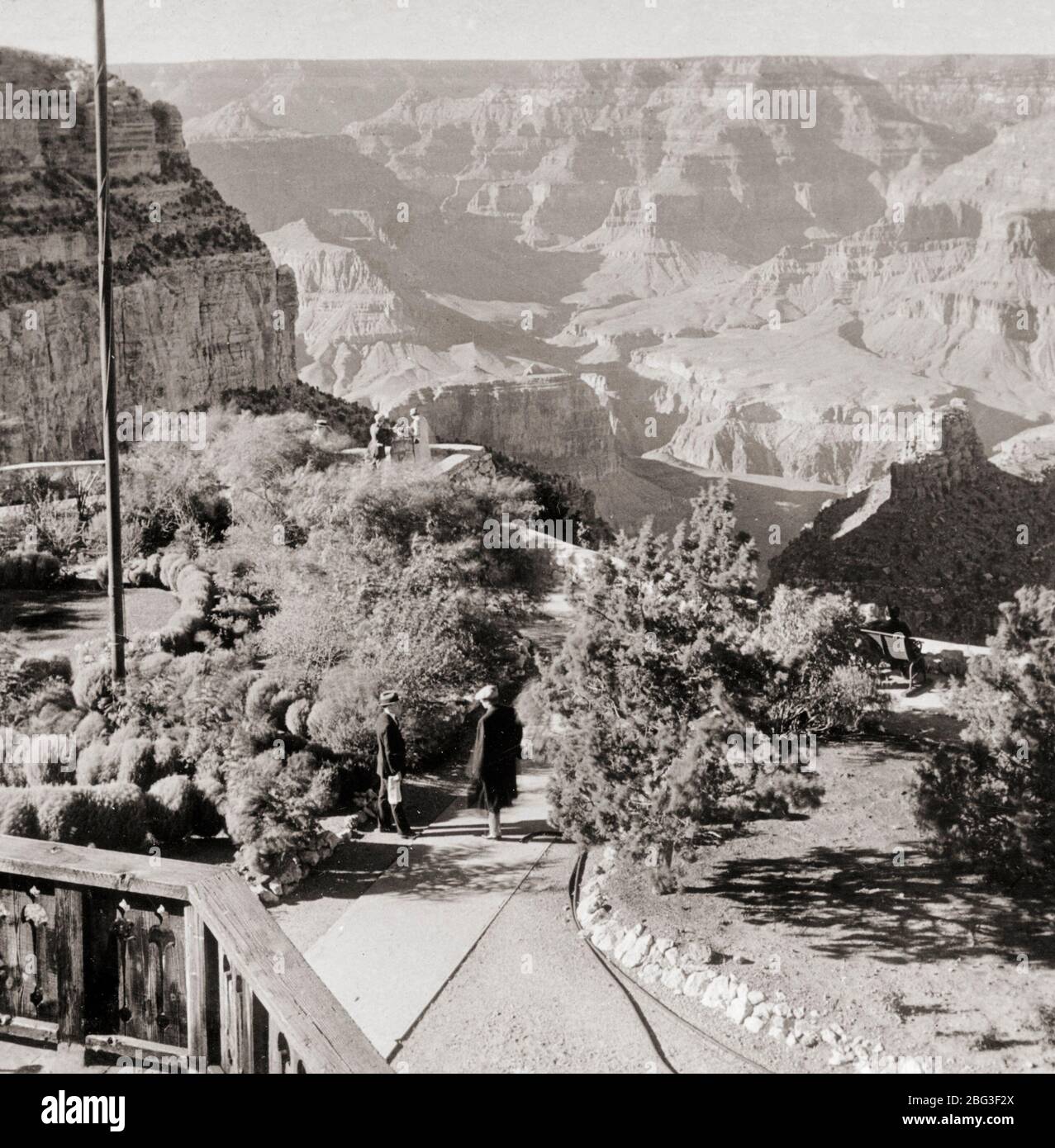 Grand Canyon from El Tovar Hotel, Arizona, USA, about 1900 Stock Photo
