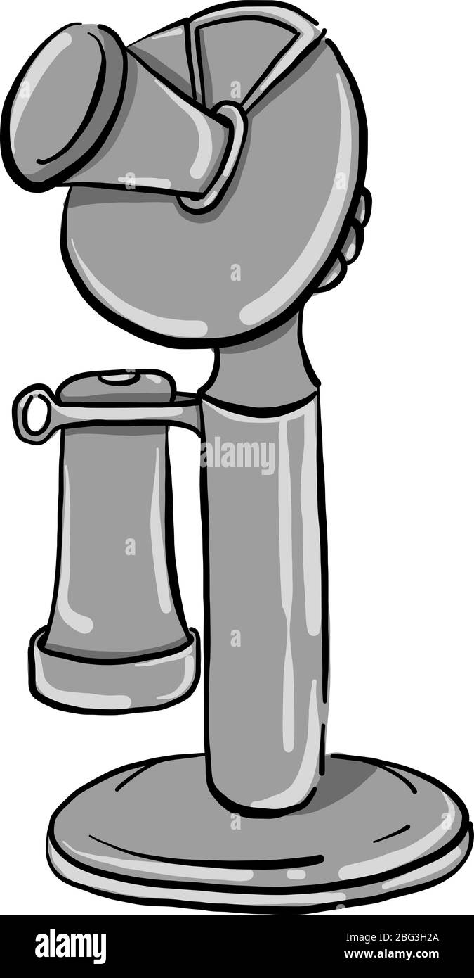 Old retro phone, illustration, vector on white background Stock Vector