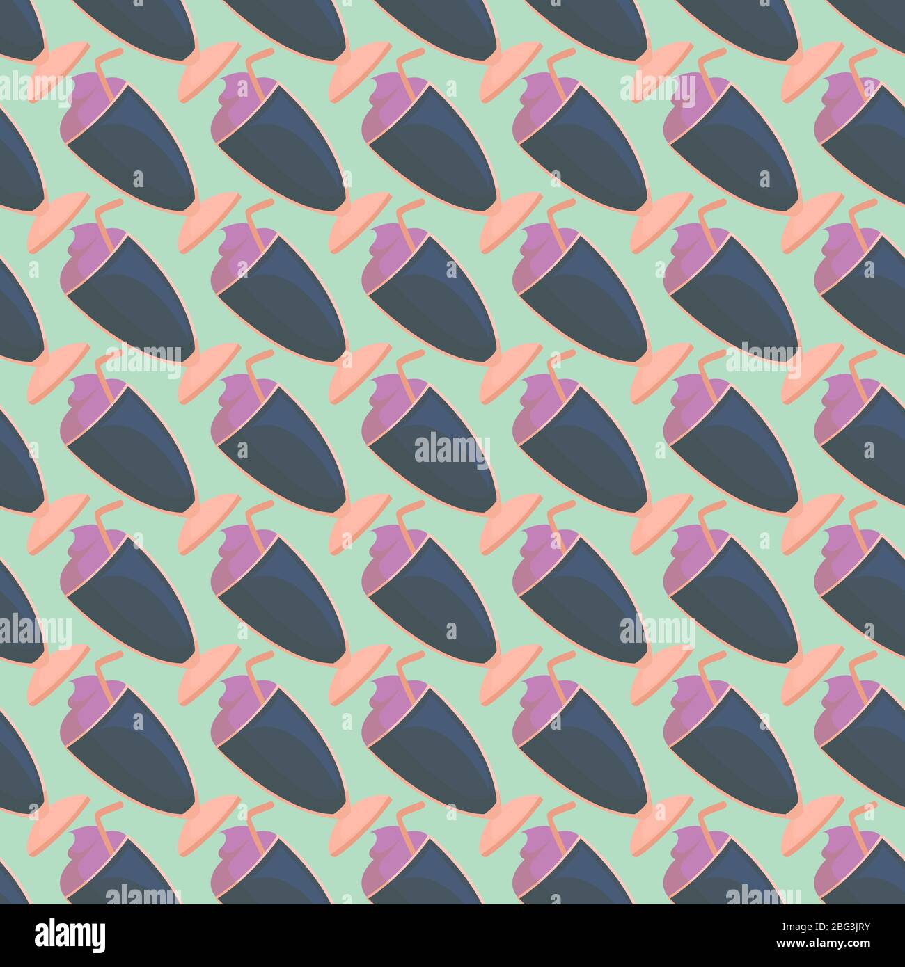 Cocktails pattern, illustration, vector on white background Stock Vector