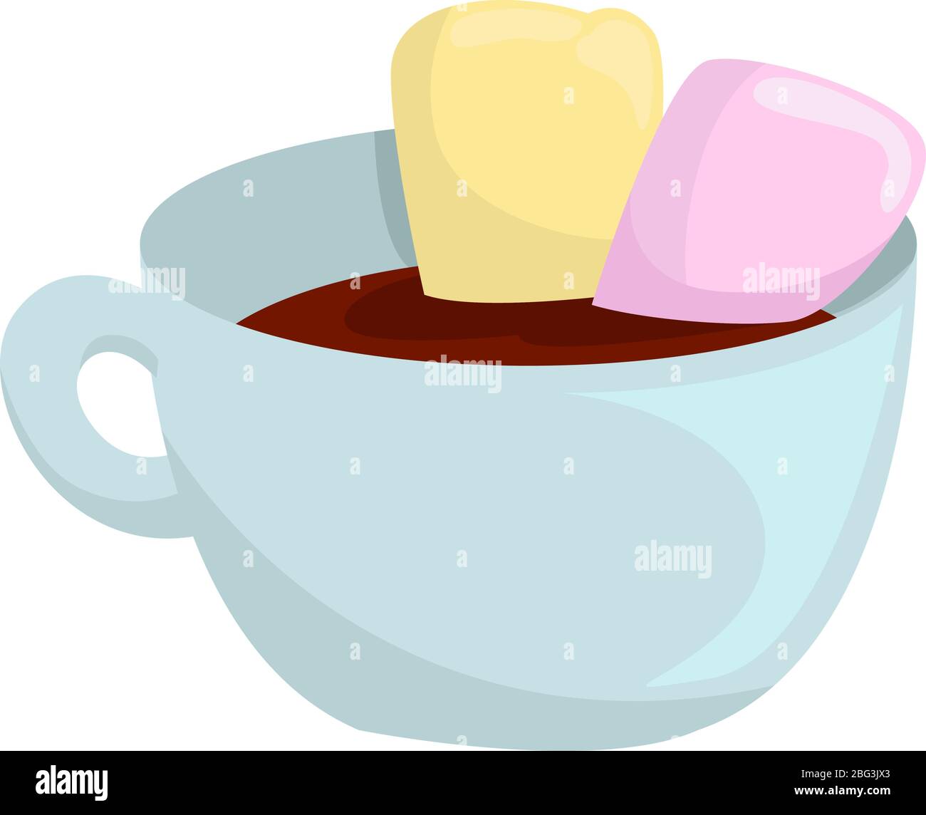 MArshmallow in cup, illustration, vector on white background Stock Vector