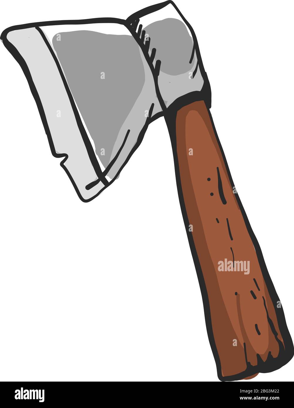 Small drawing ax, illustration, vector on white background Stock Vector