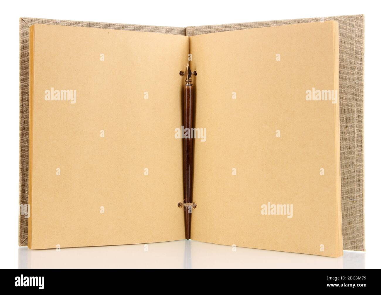 Beautiful old notebook isolated on white Stock Photo - Alamy