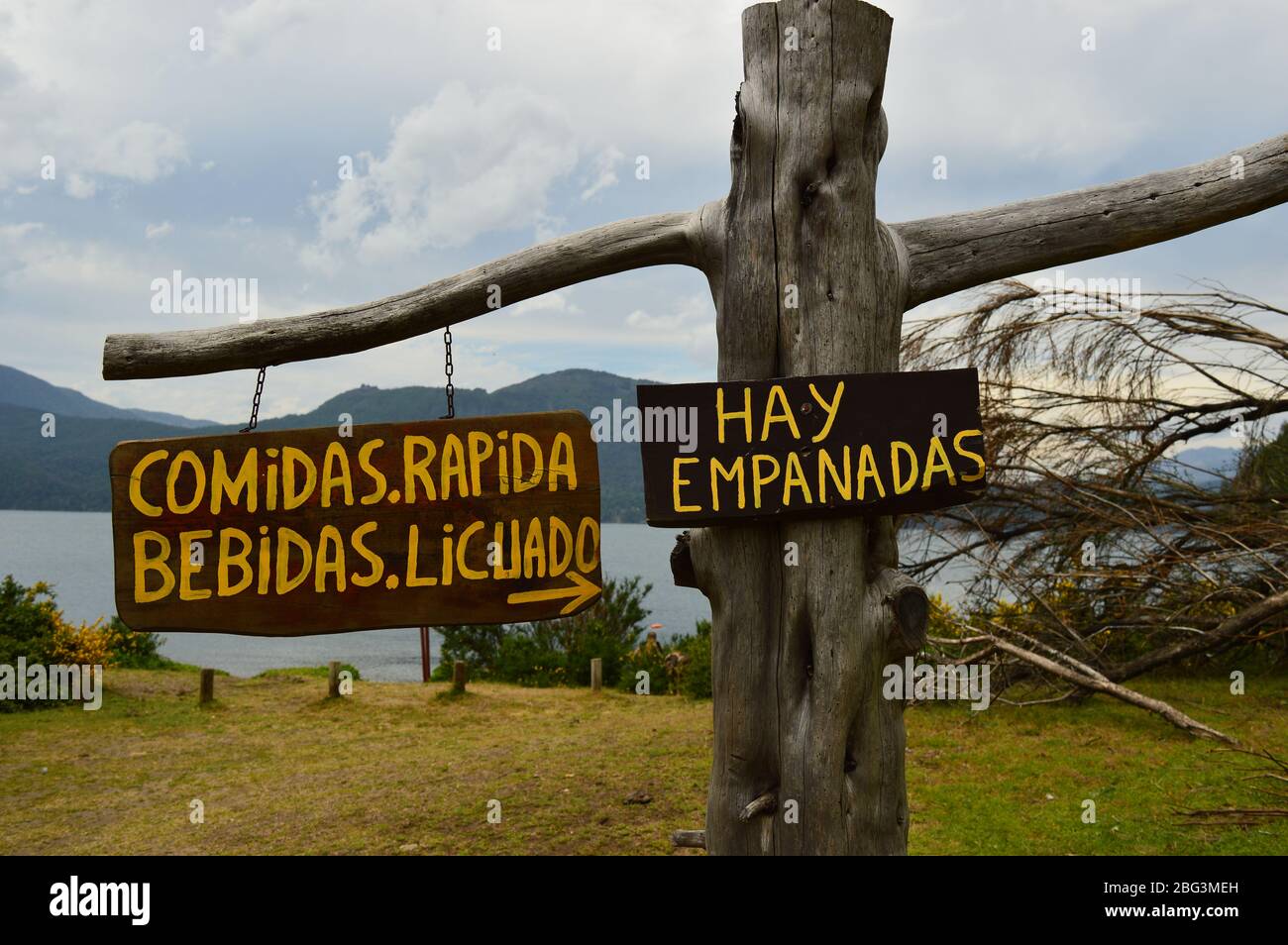 Food Signs in Patagonia Stock Photo