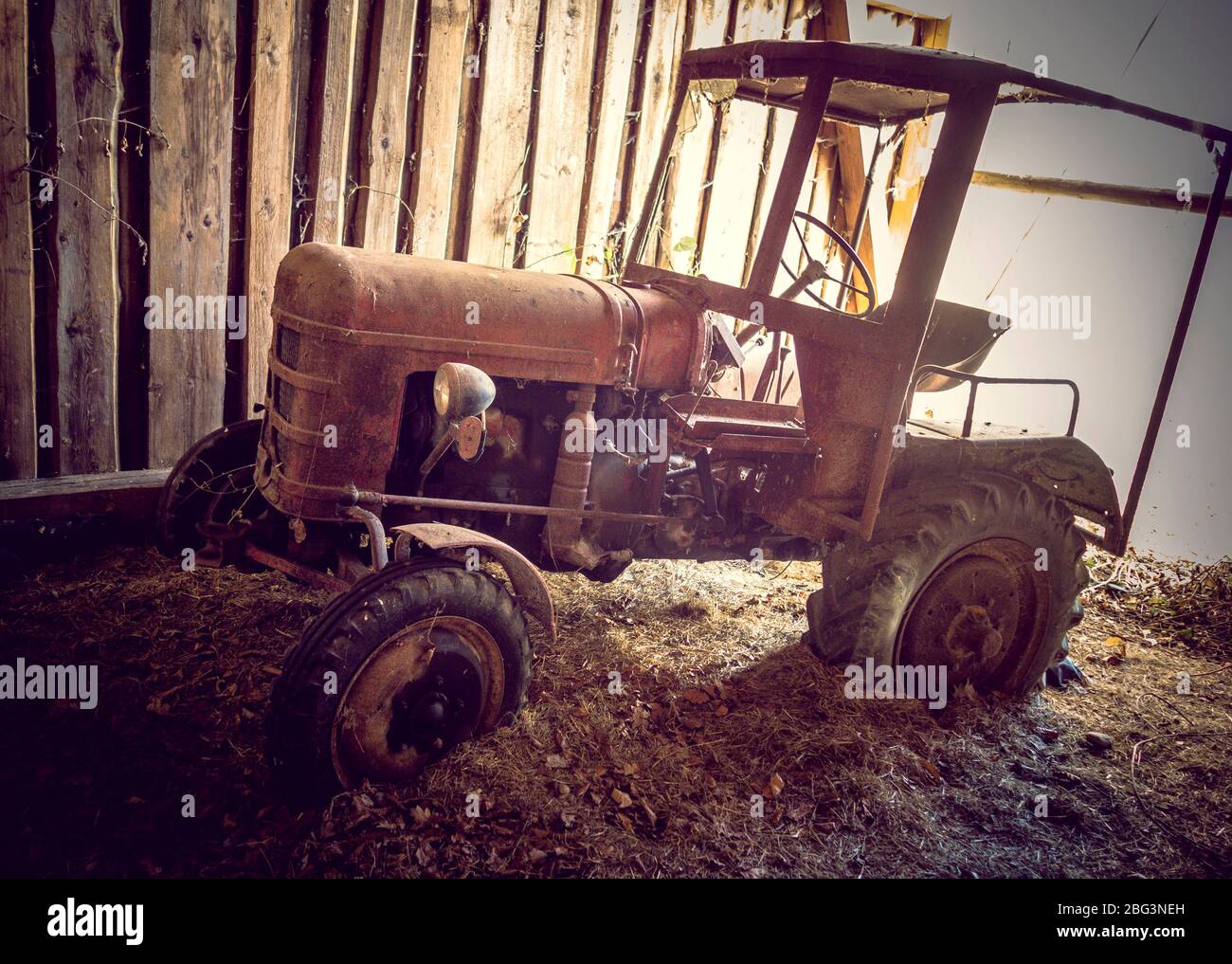 Barn Find Oldtimer Traktor Fahr D17 Stock Photo