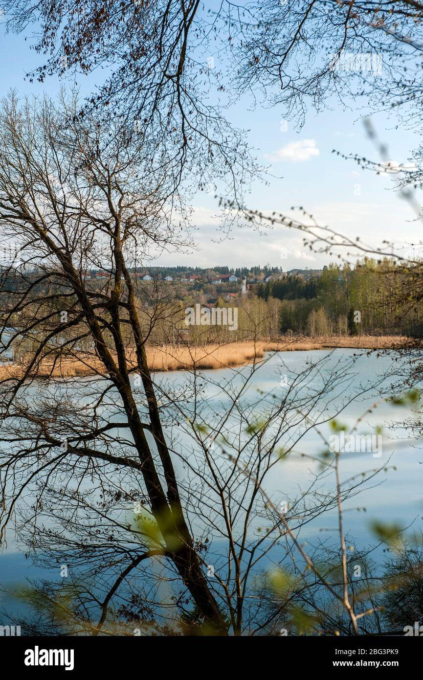 86981 Kinsau with Lech River, Bavaria, Germany Stock Photo