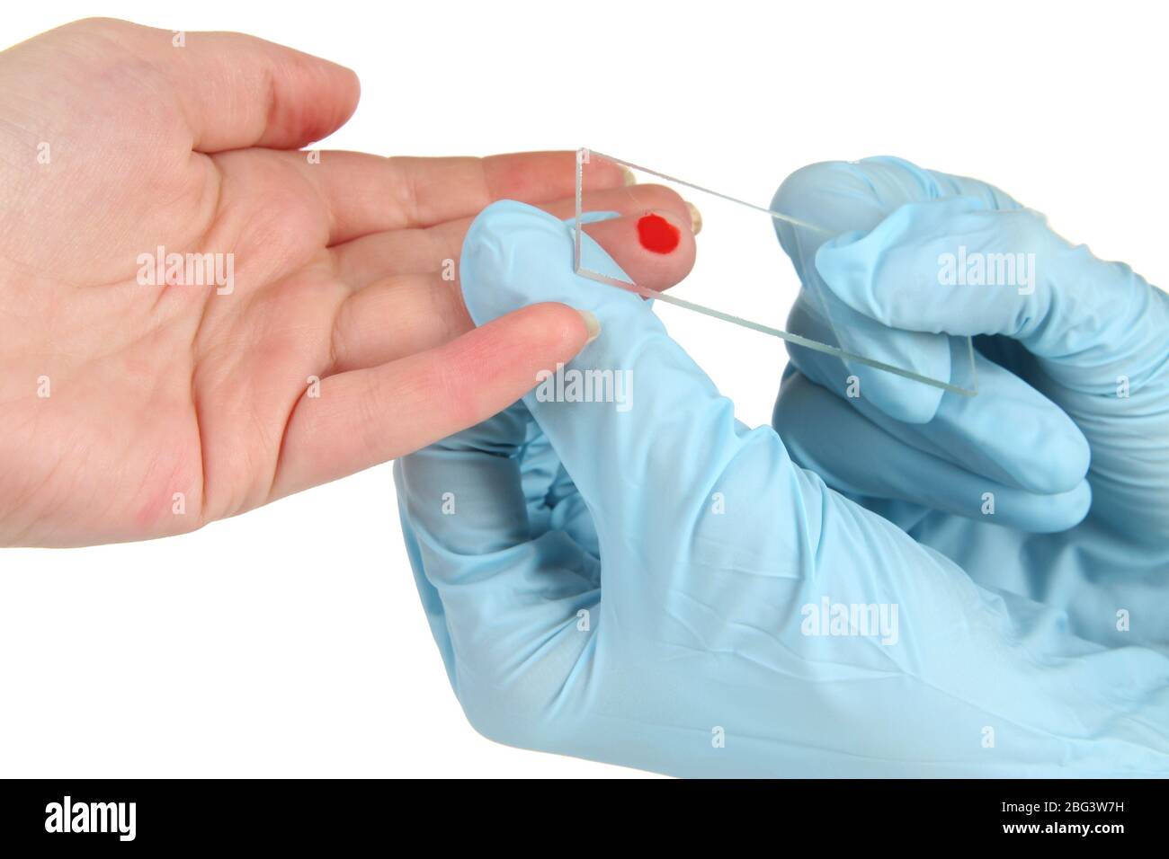 Test tubes with blood in hand isolated on white Stock Photo - Alamy