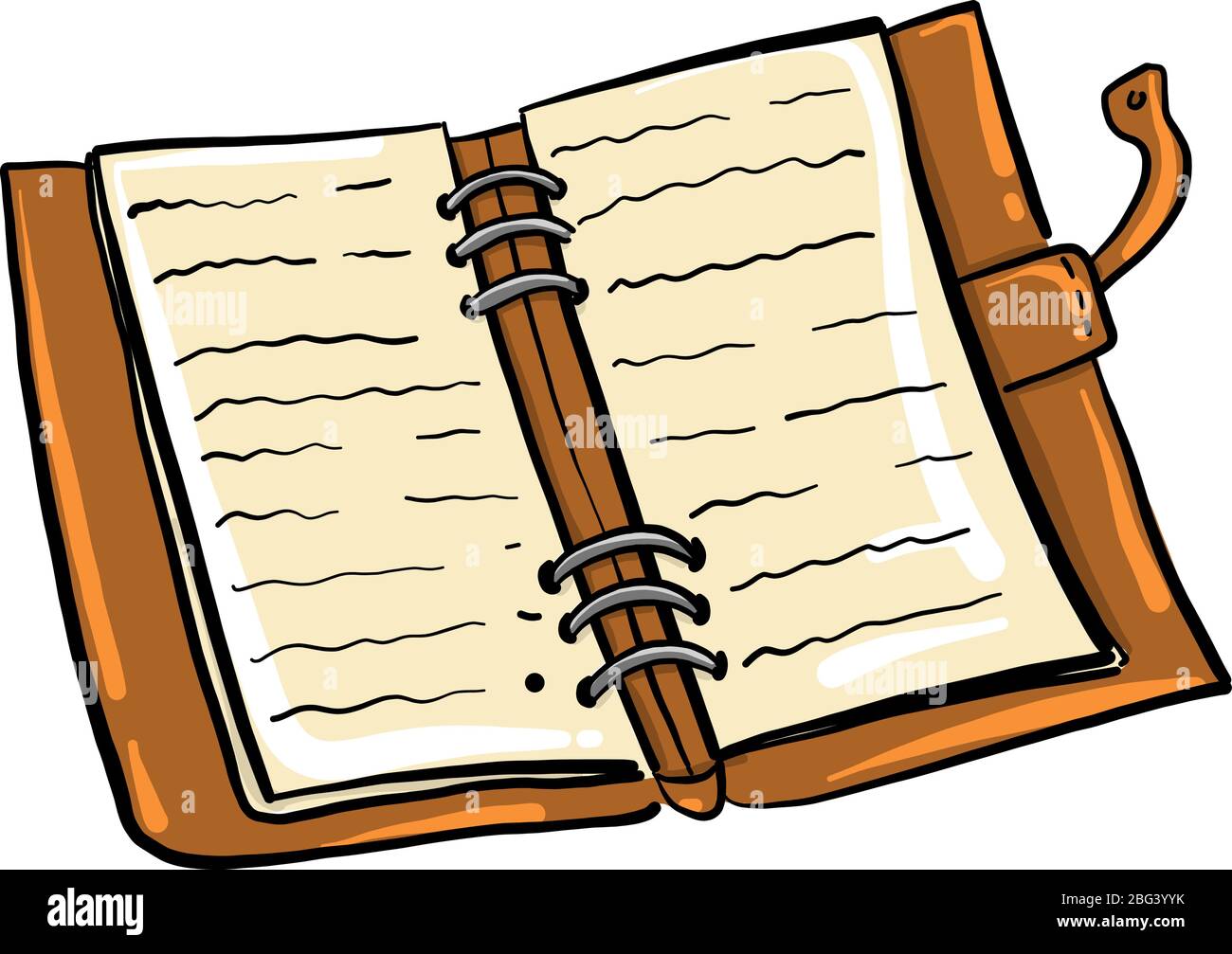 Open notebook, illustration, vector on white background Stock Vector ...